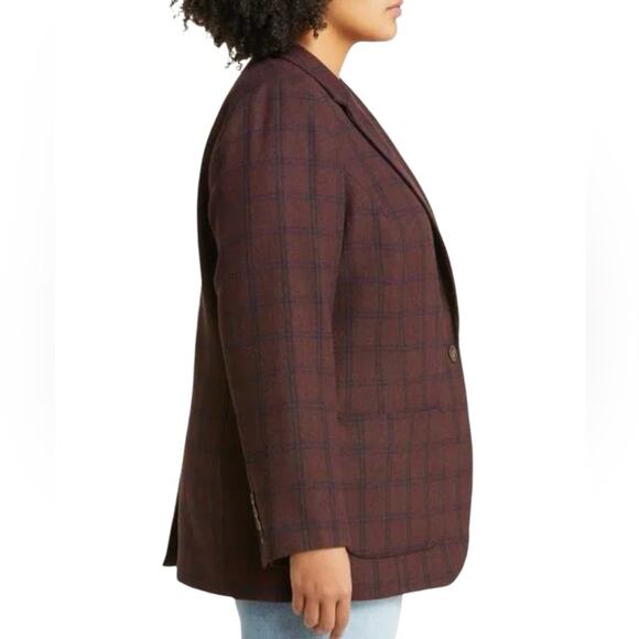 Madewell Women Plus Size Larsen Blazer in Spiced Raisin - Picture 3 of 12